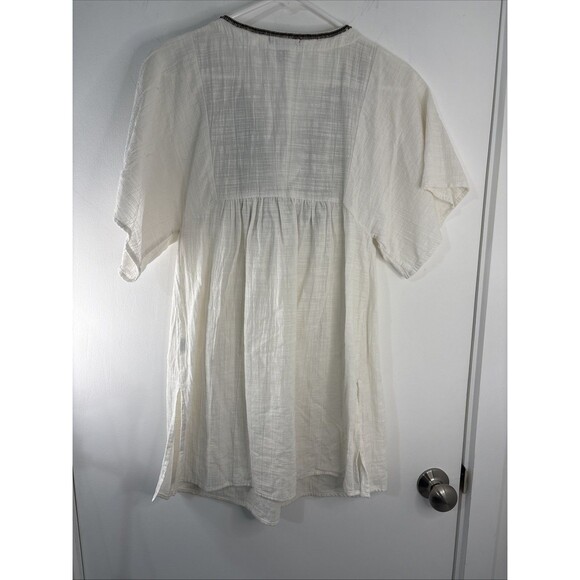 J Crew Tunic XXS Embroidered Top Beach Cover Up With Tassels Beaded - Picture 9 of 9